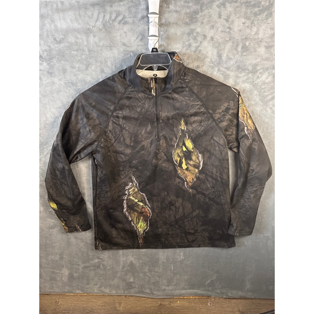 Mossy Oak Mens Break-Up Eclipse Camo 1/4 Zip Pullover Graphic Rip CL XL